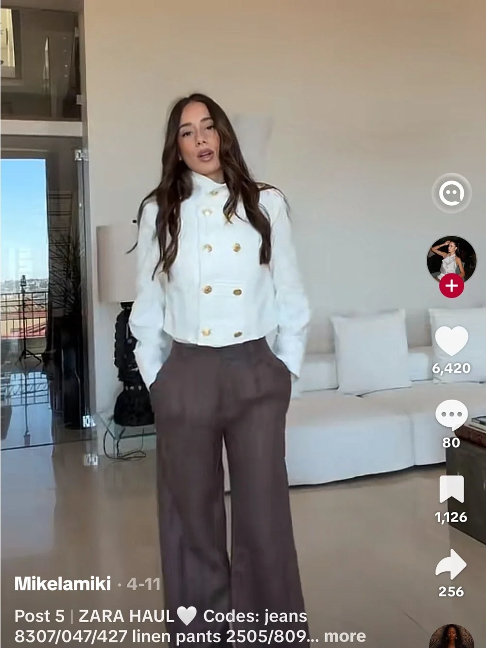 Zara 100% LINEN STRAIGHT LEG PANTS
